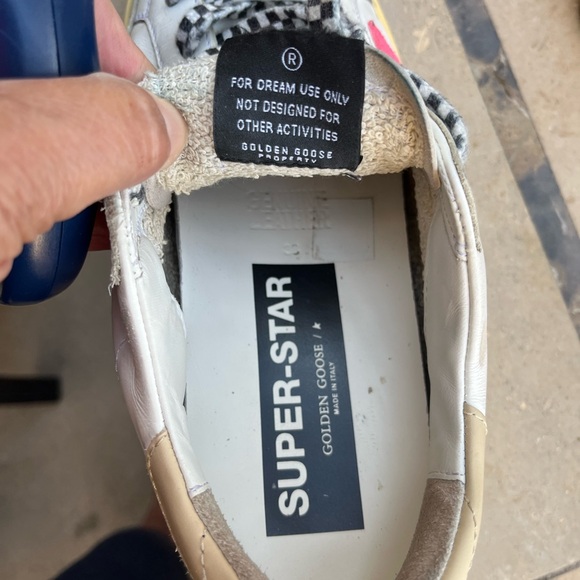 Authentic Golden Goose Superstar White Pink Star Leather Sneakers Size 38 - Picture 6 of 9